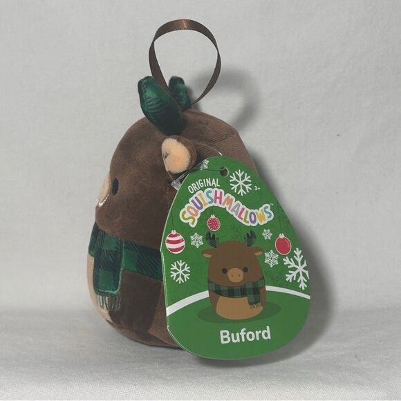 NWT Buford Moose Green Scarf 4" Inch Squishmallows Christmas Plush Ornament 2024 - Picture 4 of 4